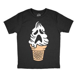 Youth Funny T Shirts Ghost Ice Cream Cone Halloween Tee For Kids